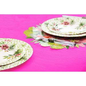 Givi Italia Tafelkleed op rol - papier - fuchsia roze - rechthoekig - 120cm x 5m - Feest/bruiloft tafelkleden