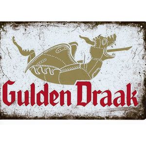 Gulden Draak Reclamebord van metaal METALEN-WANDBORD - MUURPLAAT - VINTAGE - RETRO - HORECA- BORD-WANDDECORATIE -TEKSTBORD - DECORATIEBORD - RECLAMEPLAAT - WANDPLAAT - NOSTALGIE -CAFE- BAR -MANCAVE- KROEG- MAN CAVE