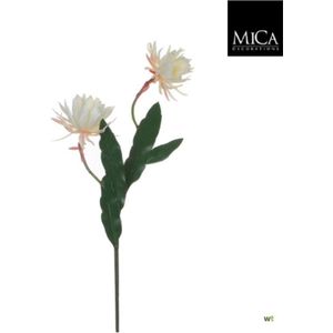 Mica Decorations 2 stuks Cactus bloem rozewit L120cm