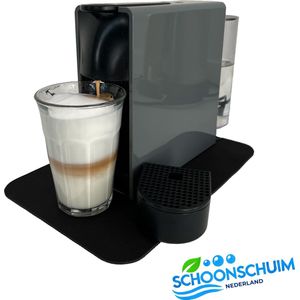 SCHOONSCHUIM Koffie Absorberende Afdruipmat – Nespresso Koffiemachine Onderzetter – Koffiemat Antislip – Zwart – Koffie en Thee accessoires – Geschikt voor Krups en Magimix – 20x30 cm