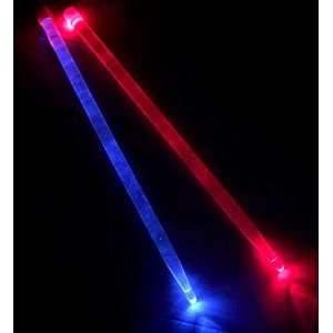 Acryl Drum Stick Rood Blauw Glow LED Drumsticks - Verlichte Licht Up Jazz Drumsticks Glow in The Dark - Heldere LED Light Up Drumsticks