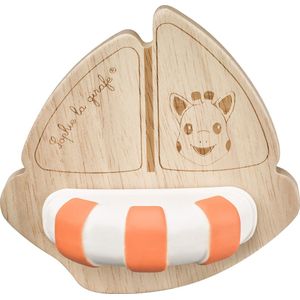 Sophie de giraf So'Pure badbootje - Badspeelgoed - Babyspeelgoed - Vanaf 0 maanden - 100% Natuurlijk rubber & hout - OK-Biobased - 11.5x11x8 cm