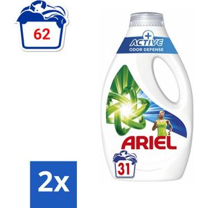 Ariel Original - Actieve Geurbestrijding - Vloeibaar Wasmiddel - Witte en Gekleurde Was - 31 Wasbeurten - Voordeelverpakking - 2 stuks