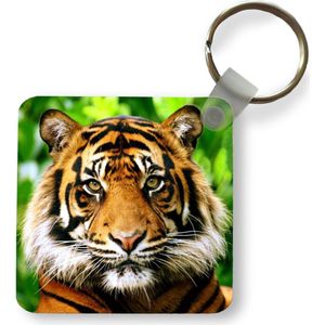 Sleutelhanger - Uitdeelcadeautjes - Portret van een Sumatraanse tijger in de jungle - Plastic