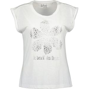 Blue Seven dames shirt - shirt KM - wit met grijze print - 105737 - maat 36