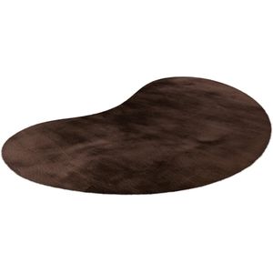 Lalee Heaven - organische vorm Vloerkleed - Tapijt – Karpet - Hoogpolig - Superzacht - Fluffy - niervorm- organic- rabbit 160x230 cm donker taupe