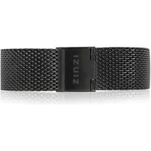 Zinzi Retro zwarte stalen mesh horlogeband 18mm RETBAND14