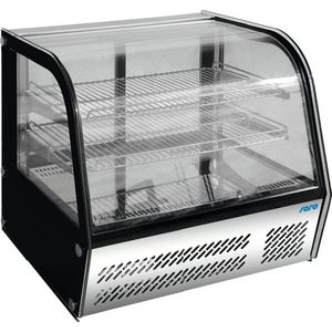 Koelvitrine tafelmodel | Zwart / RVS | 146 liter | Schuifdeuren achter | Saro | Lizette 160 | 323-3190