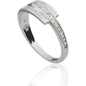Silver Lining - Zilveren ring met steen gerodineerd
