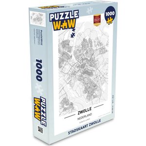 Puzzel Stadskaart Zwolle - Legpuzzel - Puzzel 1000 stukjes volwassenen - Plattegrond