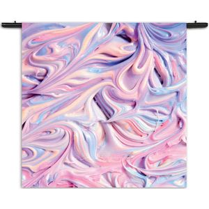 Velours Wandkleed Statisfying Art Roze Rechthoek Vierkant S (60 X 60 CM) - Wandkleden - Met roedes