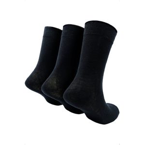 The Sockmaker sokken heren 40-46 - 3-pack Bamboo - duurzaam - Plain - Full Black