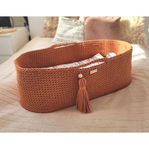 Mozesmand BOHO Handgemaakt katoen met matras - terracotta