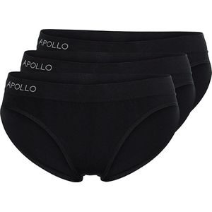 Apollo - Dames slip - Zwart - Maat XL - 3-Pack - Dames ondergoed - Sloggie ondergoed - Dames boxershort