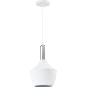 QUVIO Hanglamp modern - Lampen - Plafondlamp - Verlichting - Verlichting plafondlampen - Keukenverlichting - E27 - Met 1 Lichtpunt - Voor binnen - D 25 cm - Metaal - Aluminium - Zilver - Wit