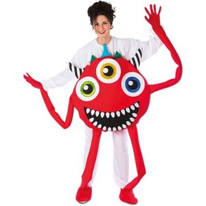 Crazy monster rood kostuum one size