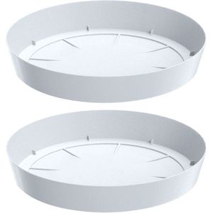 Prosperplast Opvangschaal/onderschaal voor bloempot/plantenpot - 3x - wit - rond - Dia 23 cm