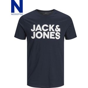 JACK & JONES ESSENTIALS T-shirt JJECORP met Logo Donkerblauw