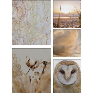 Art for the Homes-sNatuur - Canvas Set van 5 - 80x60 cm