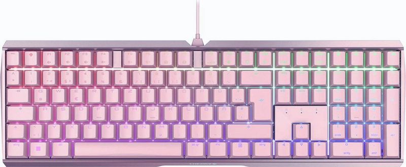 Roze Mechanisch Gaming-Toetsenbord Met RGB Verlichting En MX RED-Schakelaars – Duitse Indeling (QWERTZ) - Aluminium Behuizing - Bedraad