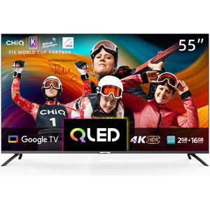 CHiQ U55QM8V - Smart TV 55 Inch - 4K QLED Google TV - Ultra-HD - 2023 model