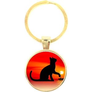 Sleutelhanger Glas - Kat