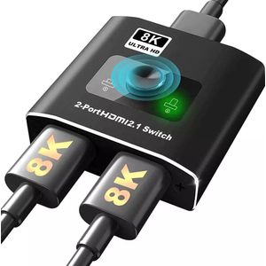 NÖRDIC SGM-214 HDMI Switch 2 naar 1 - 8K60Hz - Ultra HD - HDMI2.1 - Zwart