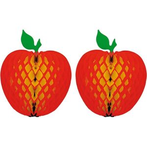 2x stuks hangdecoratie fruit thema appel 20 cm - Decoraties/versieringen