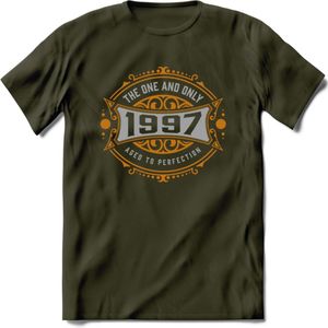 1997 The One And Only T-Shirt | Goud - Zilver | Grappig Verjaardag  En  Feest Cadeau | Dames - Heren | - Leger Groen - XXL