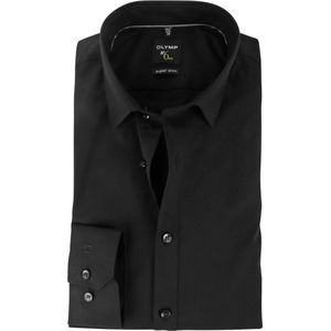 OLYMP No. Six super slim fit overhemd - zwart - Strijkvriendelijk - Boordmaat: 45