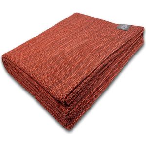 Yara-deken, effen oranje, gemaakt van 100% katoen, bedsprei, bankdeken, plaid, picknickkleed, gebruiks- en beschermhoes, ca. 170 x 220 cm