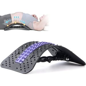Rug Stretcher met Massage Gears – Rugtrainer voor Hernia en Scoliose – Lumbale Ondersteuning – Spierpijn Verlichting – Houdingscorrectie – Rugmassage Tool – Zwart