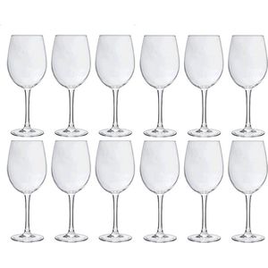 12x Luxe wijnglazen voor rode wijn 360 ml - 36 cl - Rode wijn glazen - Wijn drinken - Wijnglazen van glas