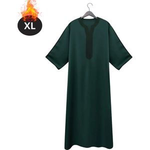 Bovista Islamitische Kleding - Djellaba Heren - Moslim Kleding - Arabisch Mannen Kaftan - Alhamdulillah - Groen XL