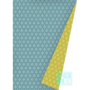 Inpakpapier Cadeaupapier Chic Neon Petrol Mustard K601475-21- Breedte 50 cm - 175m lang