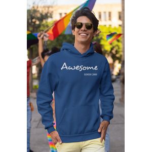 2000 Verjaardagscadeau heren - Navy Hoodie heren met capuchon M - Awesome - Hoodies