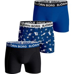 Björn Borg Boxershort Cotton Stretch - Onderbroeken - Boxer - 3 stuks - Heren - Maat XXL - Blauw/Zwart