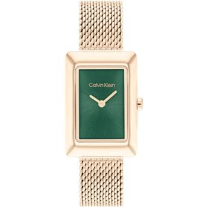Calvin Klein CK25200395 Styled Dames Horloge - Mineraalglas - Staal - Rosé goudkleurig - 22 mm breed - Quartz - Druksluiting - 3 ATM (spatwater)
