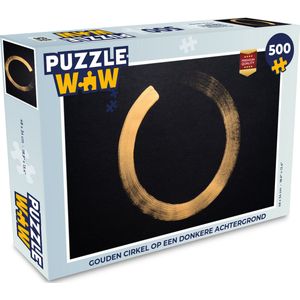 Puzzel Gouden cirkel op een donkere achtergrond - Legpuzzel - Puzzel 500 stukjes
