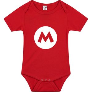 Verkleed baby rompertje Mario/ loodgieter rood jongens en meisjes - Kraamcadeau - Babykleding 68