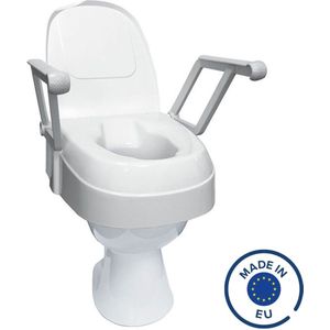 Toiletverhoger TSE120 Standaard met armleuningen, in hoogte verstelbaar 8, 12 of 15 cm.