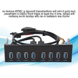 Interne Kaartlezer USB 3.0 8-poorts HUB Optisch Station Paneel Dashboard met 19PIN-interface - Geschikt voor Windows, Linux en Mac