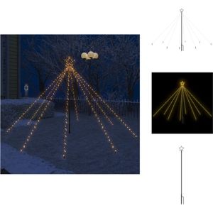 vidaXL Kerstboomverlichting - Watervalontwerp - 400 LEDs - 8 snoeren - Warmwit - IP44 - 2.5m hoog - 10m stroomsnoer - Energiebesparend - vidaXL - Decoratieve kerstboom