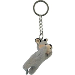 2x Pluche wolf knuffel sleutelhanger 6 cm - Speelgoed dieren sleutelhangers