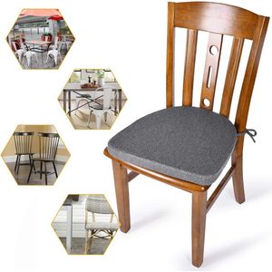 Set van 2 zitkussens, stoelen, wasbaar stoelkussen met bindband, 43 x 41 cm, antislip zitkussen, halfrond, geschikt voor tuinstoel, eetkamerstoel of bureaustoel (antraciet)