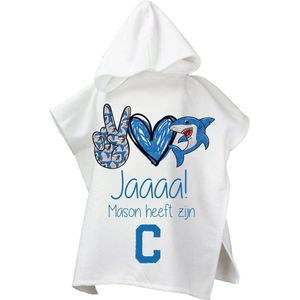 Strandponcho met naam kind-zwemdiploma C-jongens-cadeau afzwemmen-poncho handdoek voor kinderen met capuchon-zwemponcho-badcape
