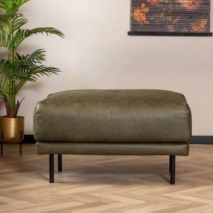 Bronx71® Hocker Denver eco-leer olijfgroen