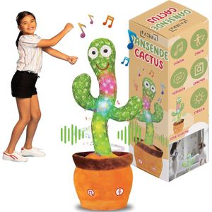 Fazera® Dansende Cactus – Nieuwe Versie - Veilig Geborduurde Ogen – Oplaadbaar – Interactief – Pratende Knuffel – TikTok – Pluche Knuffel