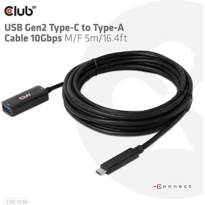 CLUB3D USB Gen2 Type-C to Type-A Cable 10Gbps M/V 5m