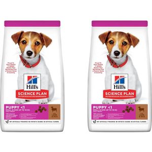 Pakketdeal: 2x Hill's Science Hondenvoer Plan Canine Puppy Small & Mini Lamb and Rice 1,5kg